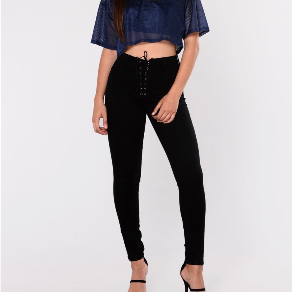 Fashion Nova - Just A Taste Jeans - Black Size 1 NWT